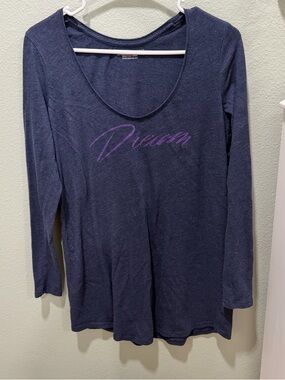 Victoria Secret Women’s Navy 'Dream' Long Sleeve Scoop Neck Top